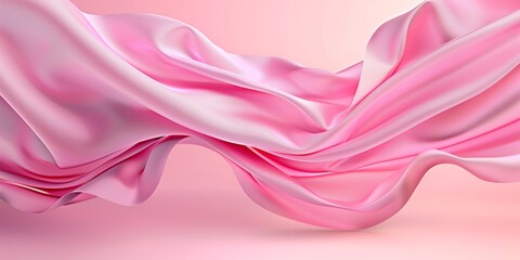 Obraz premium Pink Fabric Background: Elegant Draped Cloth in Soft Shades of Pink, Perfect for Textures and Wallpapers, Elegant Draped Pink Fabric: Smooth, Soft, Flowing Textile in Light Pink Shades
