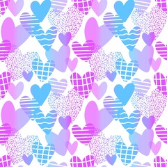 Valentines hearts seamless retro pattern for wrapping paper and fabrics