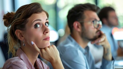 A Businesswoman Asks A Question During A Meeting, Demonstrating Curiosity And Engagement