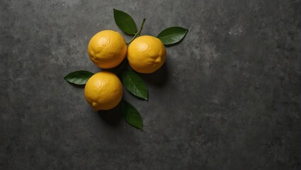 Lemon on a dark surface