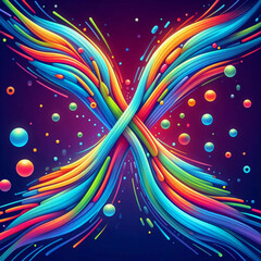  Colorful fiber X symbol