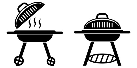 Grill bbq icon set. Vector illustration isolated on white background