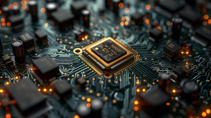 Advanced CPU in the motherboard - obrazy, fototapety, plakaty