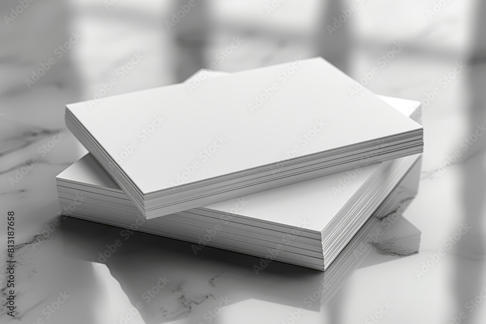 Poster simple white business card mockup with no text or graphics, suitable for presenting custom business 