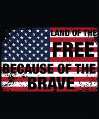 Land of the Free, Because of the Brave Memorial Day T-Shirt, Shirt Print Template, Army Shirt, 4th of July shirt, Veteran Shirt, USA Army Memorial Day, Remembering The Heroes
