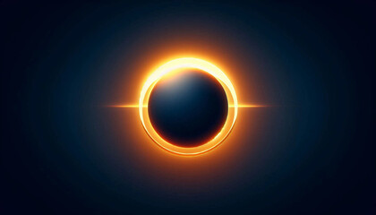 Total solar eclipse ring of fire on dark sky background