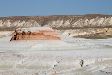Kyzylkup rock strata landscape, Mangystau desert, Kazakhstan