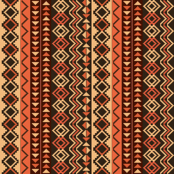 Vector flat design Peruvian pattern, Inca geometric formations.