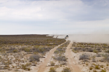 Off road vehicles in Mangystau region, Kazakhstan