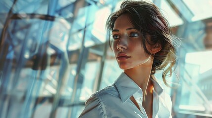 Confidence Radiates From The Businesswoman As She Tackles Each Task With Determination, Her Belief In Her Abilities Unwavering As She Navigates Through Challenges With Grace And Poise