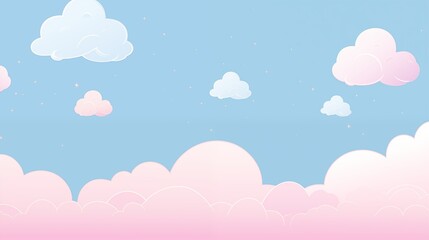 Serene Pastel Cloudscape with Gentle Animation - A Dreamy Digital Sky