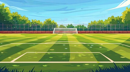 Soccer football field stadium concept drawing painting art wallpaper background