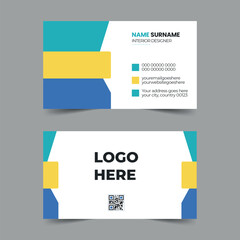 Double-sided Personal creative visiting card.Vector illustration Front and back side.Stack of Luxury Business Cards.