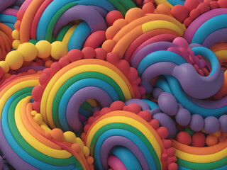 Obraz premium Backgrounds patterns designed with LGBT pride march flag, Generative AI