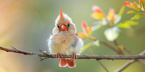 photo of cute baby cardinal 