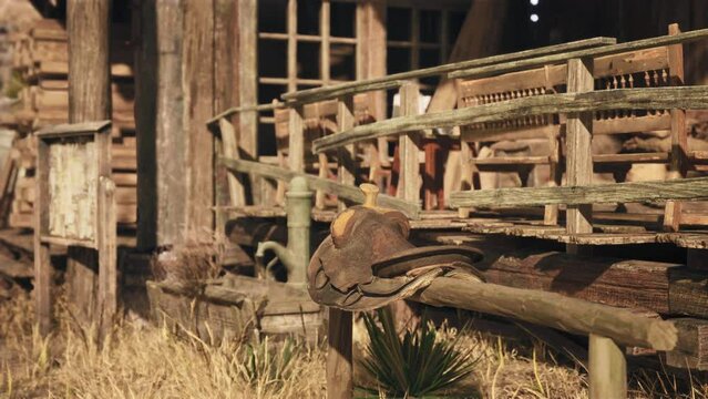Old Wild West desert cowboy town