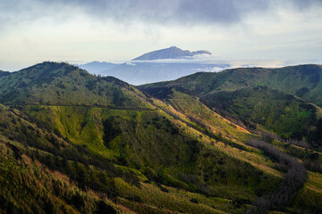 The beauty of the valleys and hills in Bromo Tengger Semeru National Park