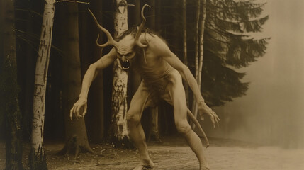 Mythical forest creature, demon or demigod
