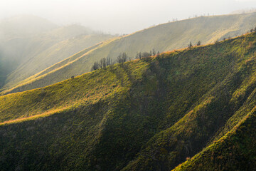 The beauty of the valleys and hills in Bromo Tengger Semeru National Park