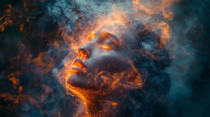 Fototapeta premium mental focus, a person deeply focused on an object demonstrates exceptional mental control and concentration, highlighting their incredible power to concentrate