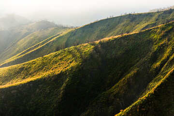 The beauty of the valleys and hills in Bromo Tengger Semeru National Park