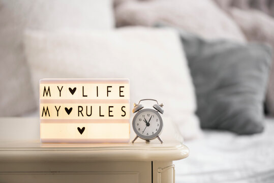 My life my rules message on lightbox
