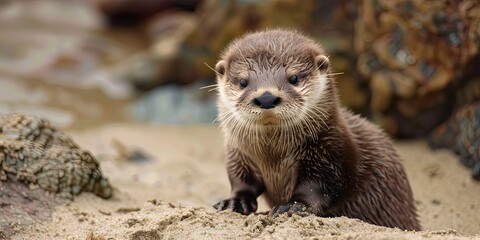 photo of cute baby otter 
