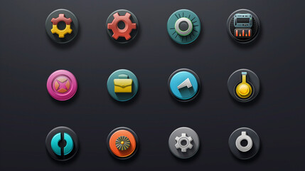 Set of tech-themed icons for a digital services website