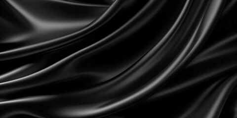 Fototapeta premium Luxurious black satin fabric