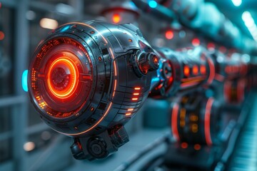 A science fiction energy reactor with a central glowing core and intricate design