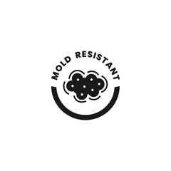 Mold resistant icon or Mold resistant label vector isolated. Best Mold resistant icon for product packaging design and more.