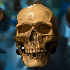 Cráneo de homo sapiens, calavera, evolución del ser humano