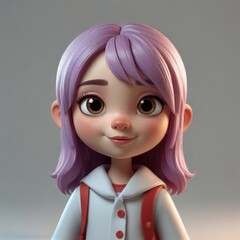 3D Girl Character - obrazy, fototapety, plakaty