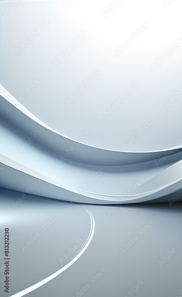 Poster black and white metallic color tone wavy lines futuristic abstract geometric shapes background.