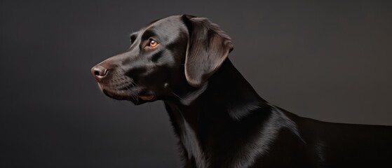 black dog at white background