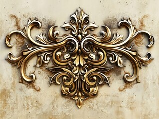 baroque filigree designs in browns and golds