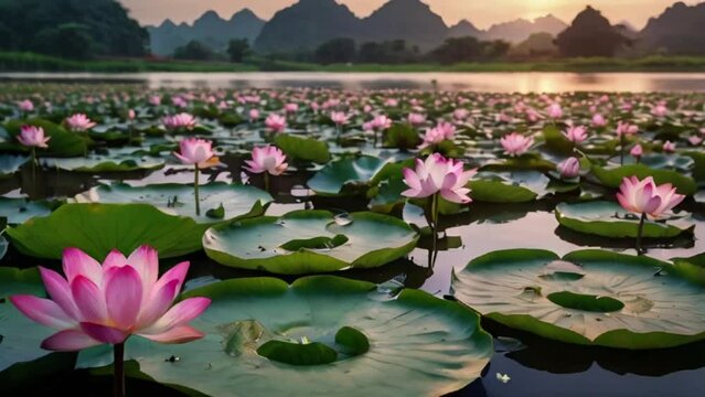 lotus pond is filled with cloudy milky nectar, extremely high quality high detail RAW, romantic mood, party room ambiance  created with generative ai