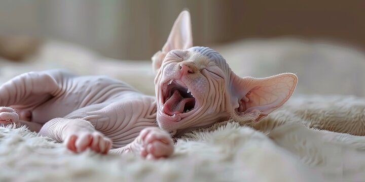 sphynx kitten  crying