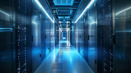 Ultra-secure data center with facial recognition and retina scanners at every access point to server rooms.