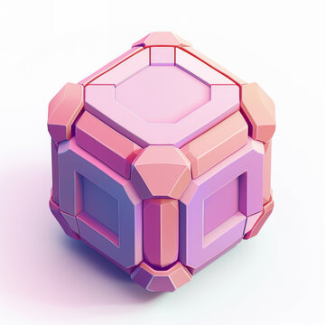 Stylized Pink and Purple Gift Box