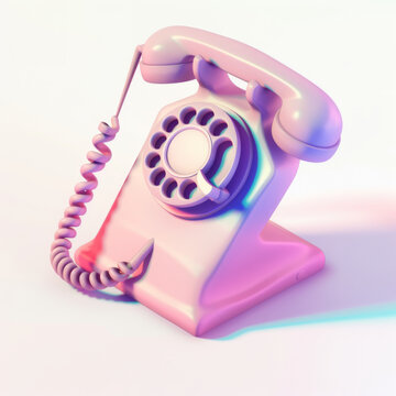 Colorful Vintage Telephone, Quirky Design Concept