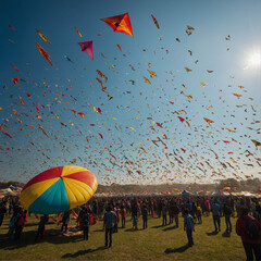 many kites in the sky