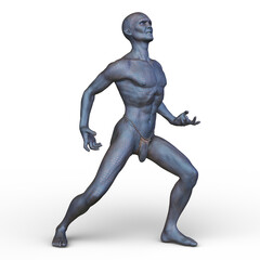男性原始人　3DCGレンダリング