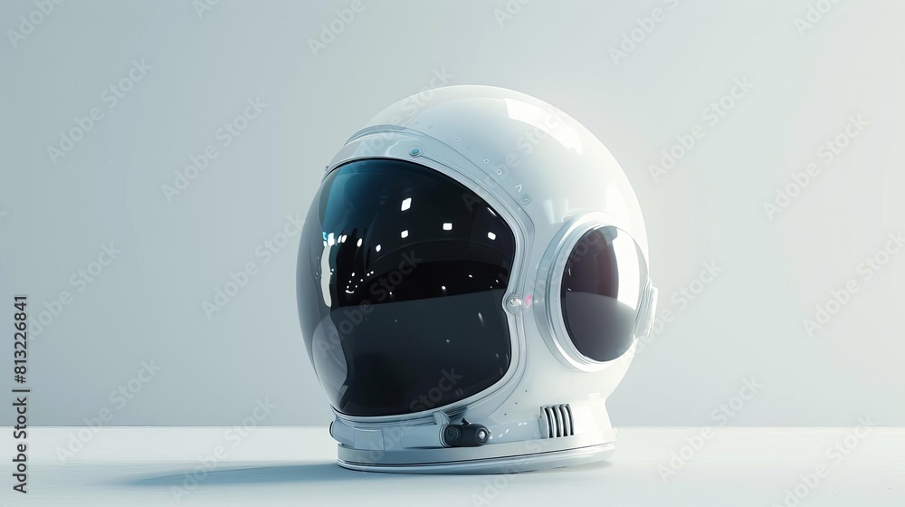 Poster sleek futuristic space helmet mockup on blank background 3d rendering