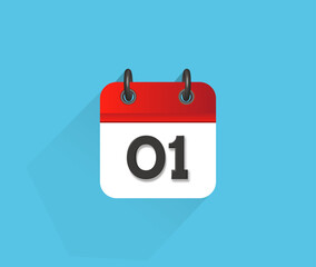 Day 1 Calendar 3d illustration