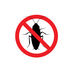 Obraz premium Cockroach anti bug insect vector sign. Fumigation cockroach control illustration logo design