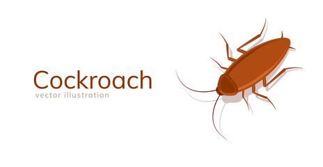 Cockroach bug vector icon. Roach silhouette insect black icon illustration pest.