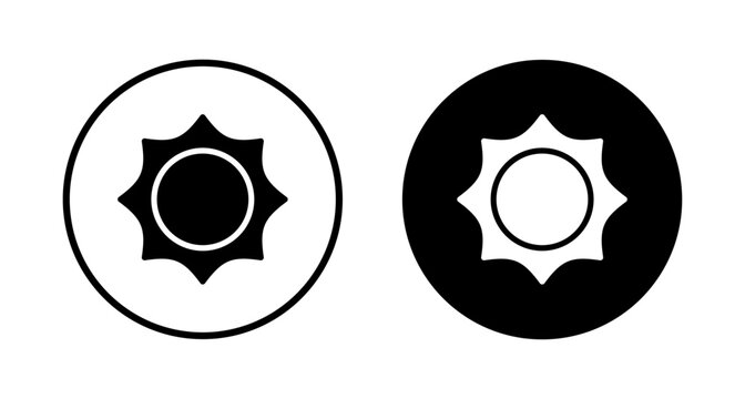 Sun icon vector isolated on white background. Sun vector icon