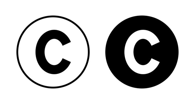 Copyright icon vector isolated on white background. copyright symbols