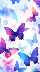 Butterflies Image, Pattern Style, For Wallpaper, Desktop Background, Smartphone Phone Case, Computer Screen, Cell Phone Screen, Smartphone Screen, 9:16 Format - PNG - obrazy, fototapety, plakaty